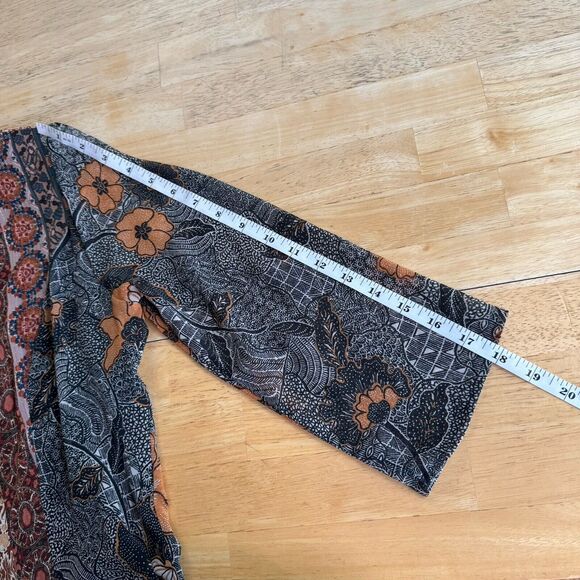 DESIGUAL Pisa Boho Dress Delhi Floral Feminine Hi Low Midi 3/4 Sleeve Medium EUC - Picture 11 of 16